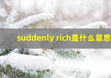 suddenly rich是什么意思